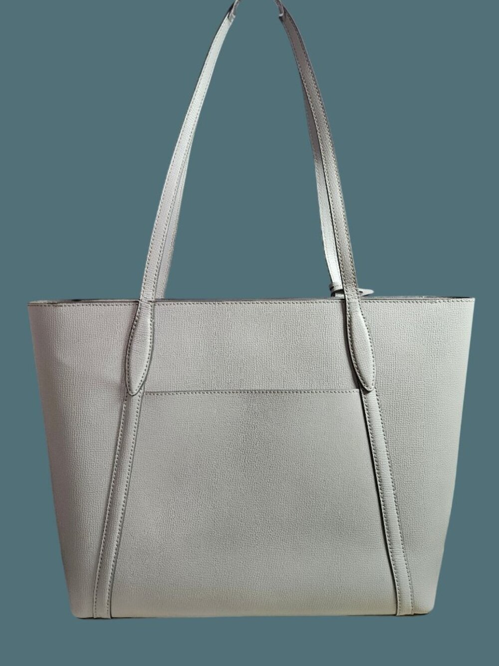 Kate Spade Cara Leather Gray Large Minimalist Zip Shoulder Tote Bag - Picture 3 of 16